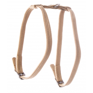 Plain Adjustable Nylon Tubular Harness for Cat - Beige