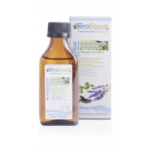 Huile de massage à la marjolaine  pour chien et chat - Terra Beauté