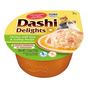 INABA Dashi Delights Poulet recette au Thon et Pétoncles 70g x6