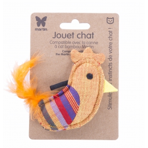 Jouet pour chat - Coq jaune - tissu ethnique