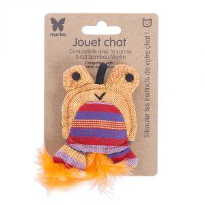 Jouet pour chat - Grenouille jaune - tissu ethnique