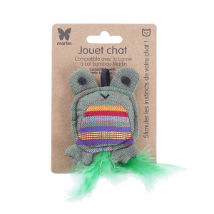 Jouet pour chat - Grenouille verte - tissu ethnique