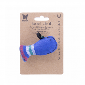 Cat toy - Blue fish - ethnic fabric