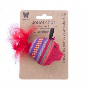 Jouet pour chat - Poisson bulle rouge - tissu ethnique