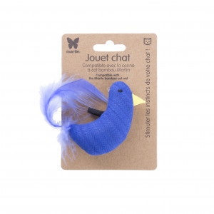 Cat toy - Blue chicken - ethnic fabric