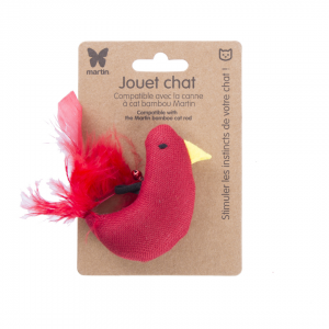 Jouet pour chat - Poule rouge - tissu ethnique