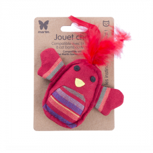 Jouet pour chat - Poussin rouge - tissu ethnique
