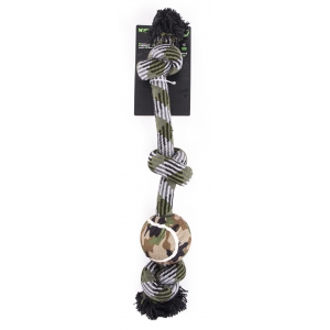 Jouet pour chien - corde + balle de tennis camouflage