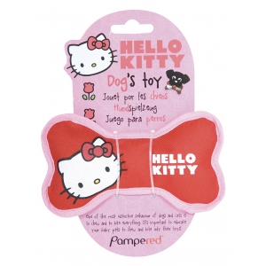 Jouet pour chien - os tissu rouge