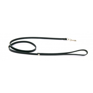 Dog riveted lead - full-grain leather - black
