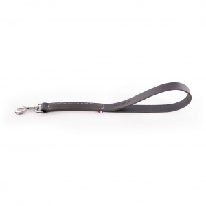 Short lead Black leather dog - cut stung franc