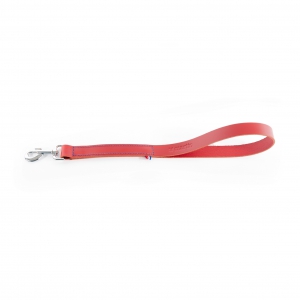 Short lead Red leather dog - cut stung franc