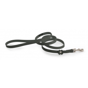 Grey leather dog lead - leather fancy leatherwork clover