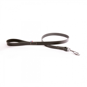 Black leather lead for dog - cut stung franc