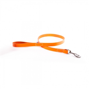 Orange leather lead for dog