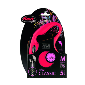 Laisse enrouleur pour chien - Flexi - new classic cordon rouge - Taille M - Longueur 5m