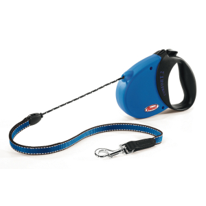 Laisse enrouleur pour chien - Flexi - vario cordon bleu pour chien - Taille M - pour chien jusqu'à 20kg - Longueur 5m