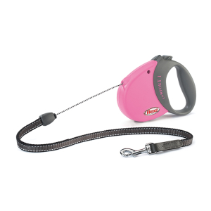 Laisse enrouleur pour chien - Flexi - vario cordon rose - Taille S - Longueur 5m
