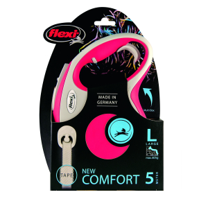 Laisse enrouleur pour chien - Flexi - Vario sangle rouge - Taille - Longueur 5m - Pour chien jusqu'à 60kg