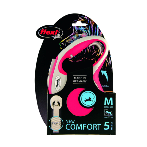 Laisse enrouleur pour chien - Flexi - Vario sangle rouge - Taille M - Longueur 5m - Pour chien jusqu'à 25kg