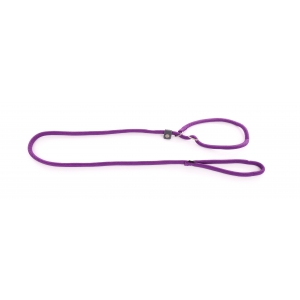 Laisse nylon  pour chien avec collier éducateur mauve - 180cm 