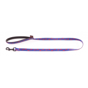 Blue red dog lead - original paw