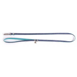Dog nylon lead - dots range - blue