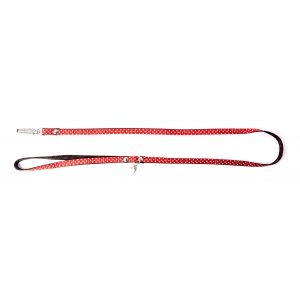 Dog nylon lead - dots range - red