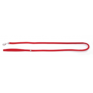 Nylon dog lead - single red flat
