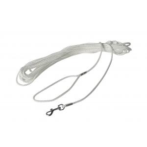 White nylon cord lanyard dog