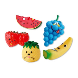 Lot de 5 jouets fruits pour chien