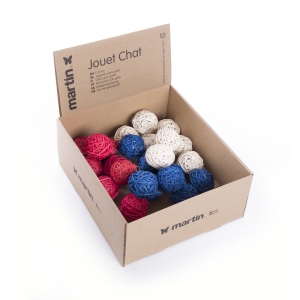 Lot de jouets pour chat - Balles en rotin