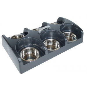 Nourisseur 6 gamelles gris pour chiots