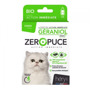 Pipettes antiparasitaires au Géraniol pour Chats x6