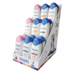 Présentoir de comptoir pour shampooing 300ml Vivog