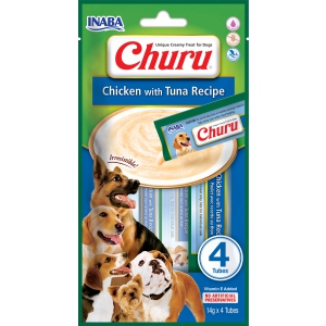 Purée CHURU au Poulet et thon pour chien x12