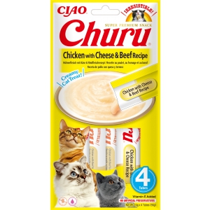 Chicken, Cheese and Beef CHURU Purée for Cat x12