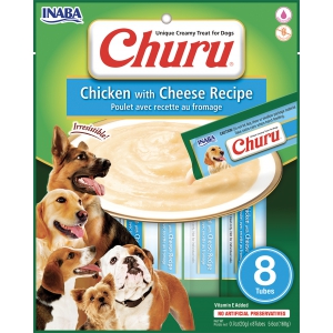 Purée CHURU au Poulet pour Chien  - Saveur Poulet et Fromage x8