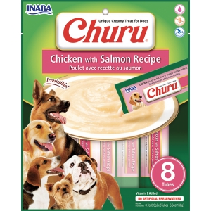 Purée CHURU au Poulet pour Chien  - Saveur Poulet et Saumon x8
