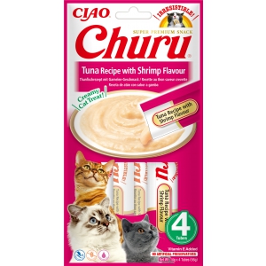 Purée CHURU au thon saveur crevette pour Chat x12