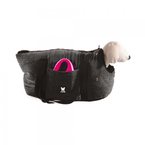 Sac de transport couchette noir pour chien - Elégante