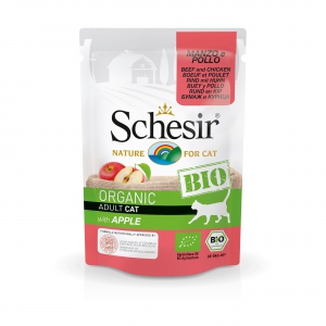 Schésir 16x85g Boeuf/Poulet/Pomme BIO Chat