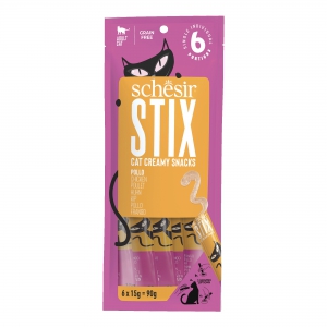 Schésir Stix - 6x15g - Mousse Crémeuse Pour Chats - Poulet x12