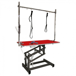 Table électrique à potence simple avec plateau bois - Rouge