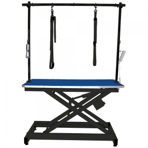 Table électrique grand chien Vivog - châssis hyper stable en X - plateau bois - TA150B - Bleue