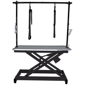 Table électrique grand chien Vivog - châssis hyper stable en X - plateau bois - TA150B - Noire