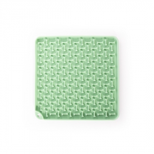 Tapis de léchage "carré" silicone pour chien et chat - vert