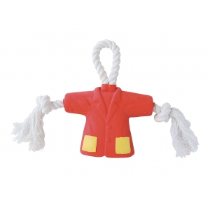 Veste rouge - jouet en latex pour chien