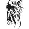Autocollant Sticker tête de chien Yorkshire - 15 cm - Noir