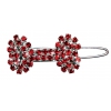 Barrette os strass rouge 2,5cm